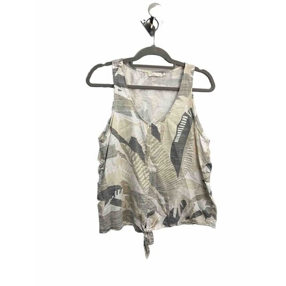 Prana McKenzie Tank Top Tropical Front Tie Blouse Size Medium - Picture 1 of 9